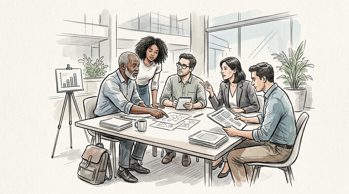 Professionals collaborating in a membership community