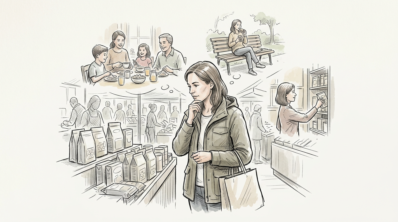 Consumer recalling a brand during purchase