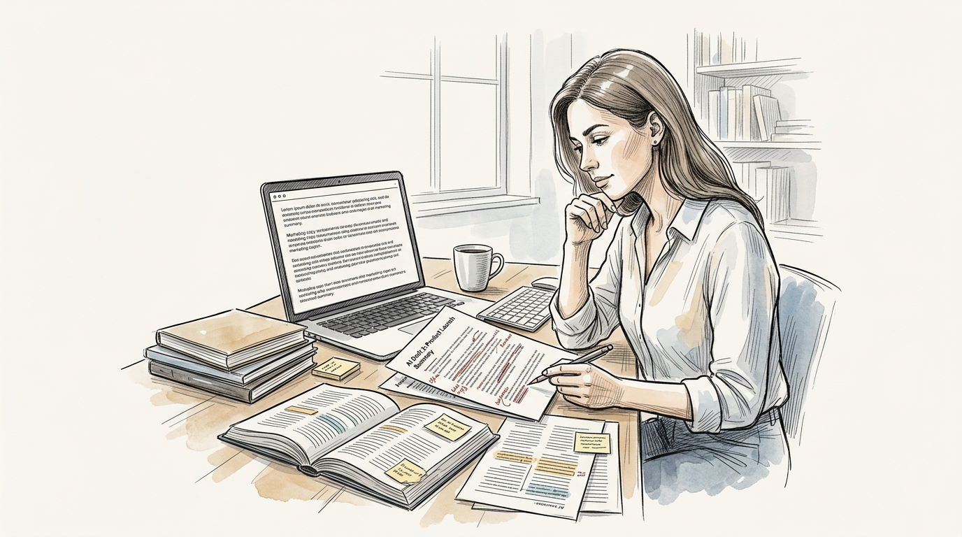 Marketer fact-checking language model drafts
