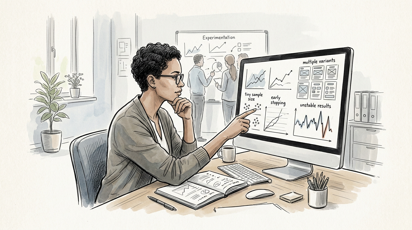 Analyst reviewing warning signs in an experiment