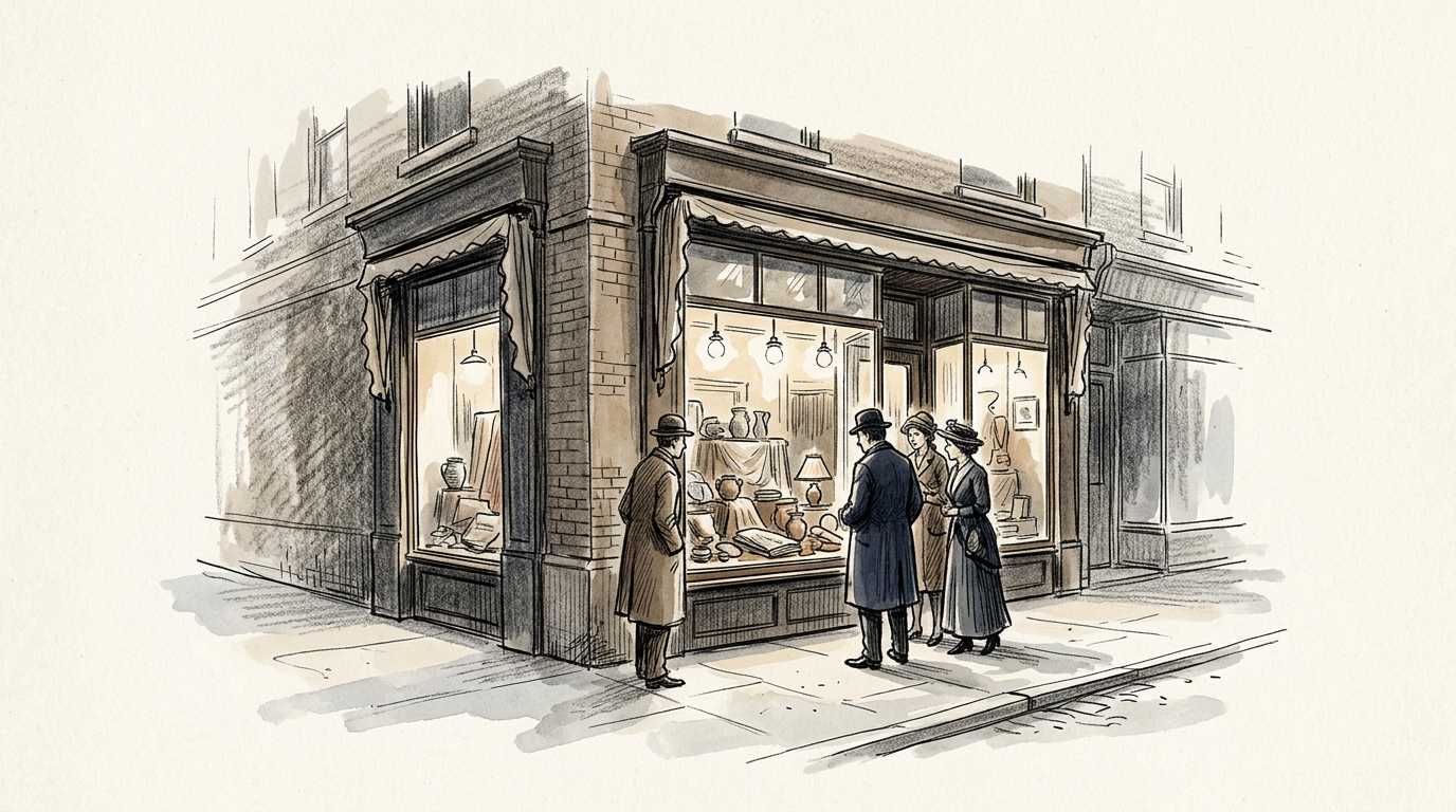Early twentieth-century storefront window display